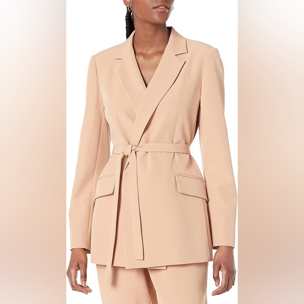 The Drop Women's Ren Wrap-Front Belted Blazer NWT Size L